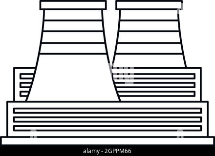 L'icône de l'usine, de style contour Illustration de Vecteur