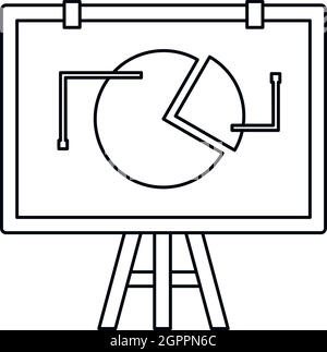 Tableau de conférence avec style du contour, l'icône Statistiques Illustration de Vecteur