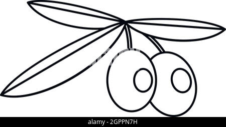 Icône style du contour, olives Illustration de Vecteur