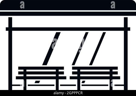 L'icône d'arrêt de bus, le style simple Illustration de Vecteur