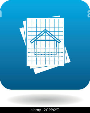 L'icône plan maison dans un style simple Illustration de Vecteur