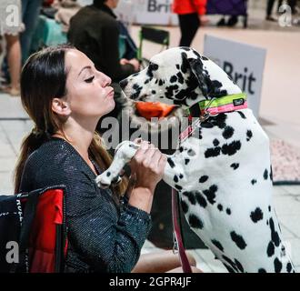 Brno, République tchèque. 30 septembre 2021. Le salon mondial du chien a eu lieu à Brno, République tchèque, le jeudi 30 septembre 2021. Crédit: Monika Hlavacova/CTK photo/Alamy Live News Banque D'Images