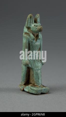 Amulet du Dieu Anubis, Égypte, période tardive, dynasties 26-31 (664-332 BCE). Banque D'Images