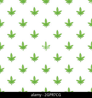 Motif feuilles de marijuana, style dessin animé Illustration de Vecteur