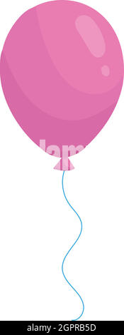 Ballon rose dans l'icône de style cartoon Illustration de Vecteur