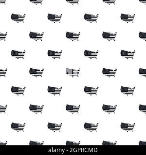 Modèle de carte des États-Unis, style simple Illustration de Vecteur