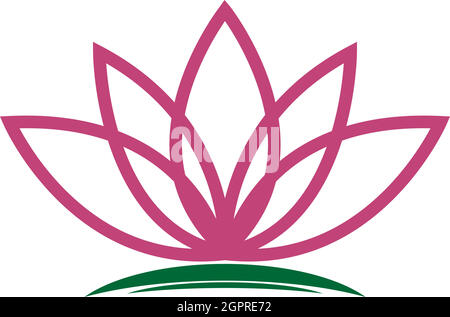 Modèle de design d'icône de logo de fleurs de Lotus de beauté Illustration de Vecteur