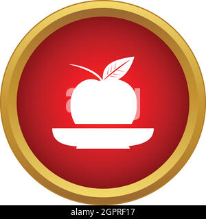 L'icône Apple dans une assiette dans un style simple Illustration de Vecteur
