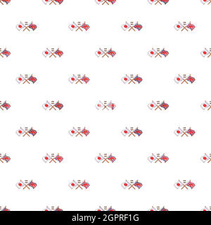 Drapeaux du Royaume-Uni et du Japon, motif croisé, style dessin animé Illustration de Vecteur