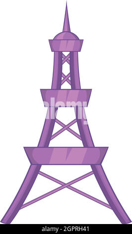 L'icône de la Tour Eiffel dans un style cartoon Illustration de Vecteur