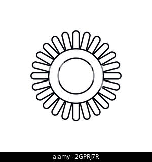 Style du contour, l'icône de soleil Illustration de Vecteur