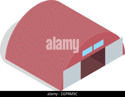 L'icône de hangar, style 3D isométrique Illustration de Vecteur