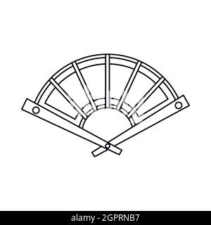 Style du contour, l'icône du ventilateur Illustration de Vecteur