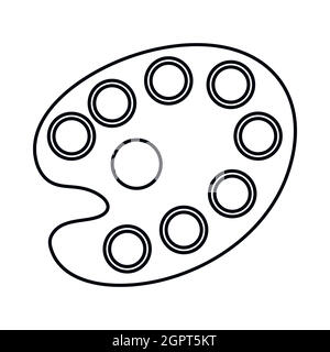 Icône de la palette d'art, style contour Illustration de Vecteur