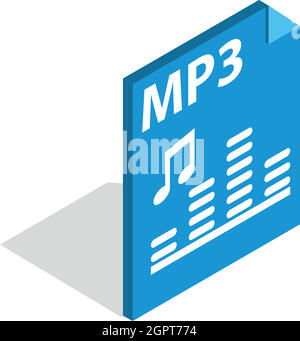 Le format de fichier MP3, l'icône de style 3D isométrique Illustration de Vecteur