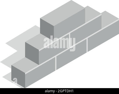 L'icône en briques, de style 3D isométrique Illustration de Vecteur