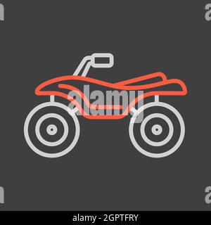 Pilote ATV, Quad bike Flat Vector icône sur fond sombre Illustration de Vecteur