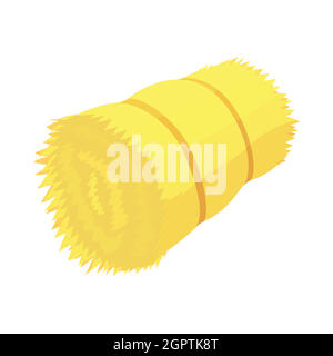 Balles de foin dans l'icône de style cartoon Illustration de Vecteur