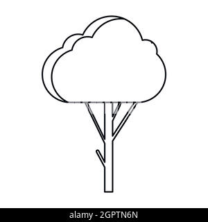 Icône style du contour de l'arbre, Illustration de Vecteur