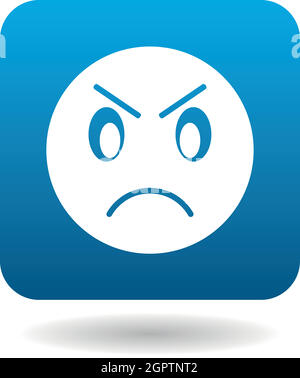 Émoticone en colère, le style simple Illustration de Vecteur