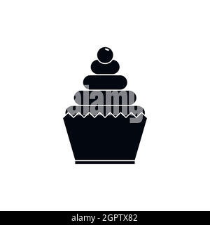 L'icône, le style simple Cupcake Illustration de Vecteur