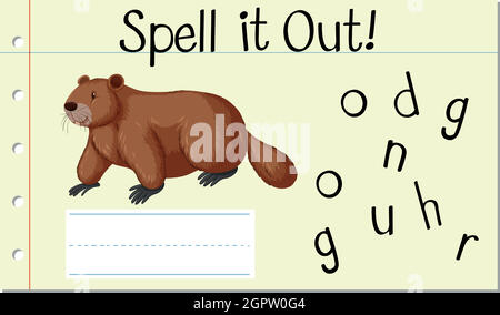 Epeler le mot anglais Grounhog Illustration de Vecteur