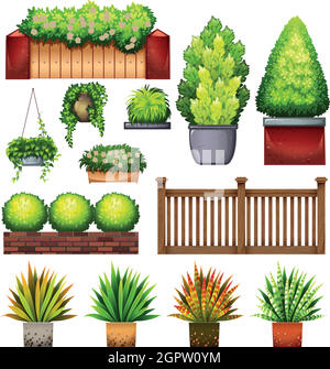 Ensemble de plantes différentes Illustration de Vecteur