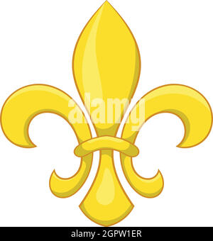 Fleur de lis, l'icône de style cartoon Illustration de Vecteur