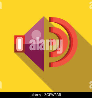 Le président l'icône de volume dans le style plate Illustration de Vecteur