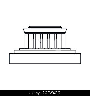 Icône style du contour du bâtiment, Illustration de Vecteur