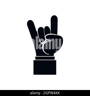 Rock and Roll hand sign icon, le style simple Illustration de Vecteur