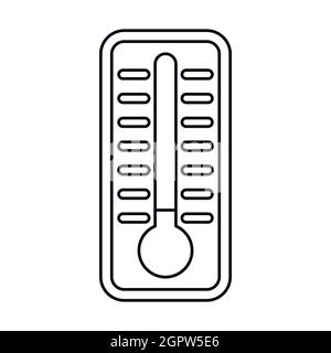 Thermomètre à froid, l'icône de style contour Illustration de Vecteur