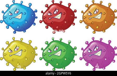 Ensemble de germes de différentes couleurs Illustration de Vecteur