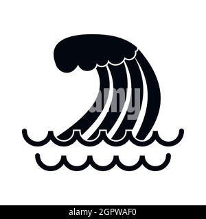 Vague de tsunami, l'icône de style simple. Illustration de Vecteur