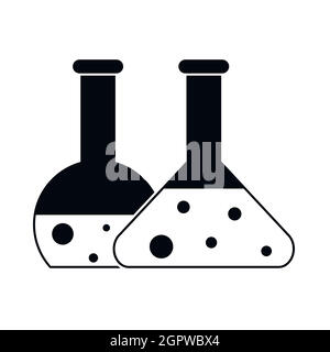 Flacons transparents, icône simple noir Illustration de Vecteur