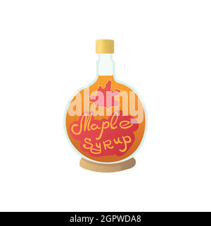 Le sirop d'érable, l'icône de style cartoon Illustration de Vecteur