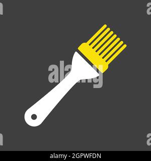 Icône en forme de glyphe vectoriel de la brosse de cuisson en silicone. Appareils de cuisine. Symbole graphique pour la conception du site Web de cuisine, le logo, l'application, l'interface utilisateur Illustration de Vecteur