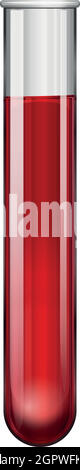 Liquide rouge dans le tube à essai Illustration de Vecteur