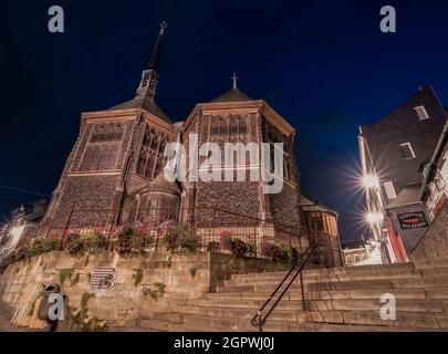 Honfleur, France - 4 août 2021 : église en bois de la vieille ville de Honfleur, commune française du département du Calvados et célèbre station touristique i Banque D'Images