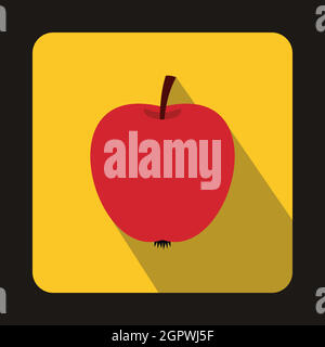 Dans l'icône Apple rouge style plat Illustration de Vecteur