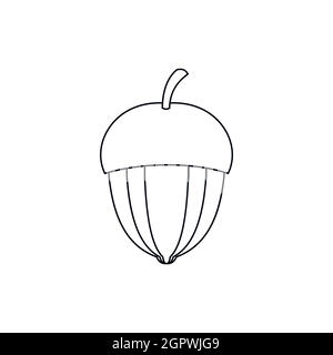 Icône Acorn style du contour, Illustration de Vecteur