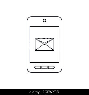 Smartphone avec symbole e-mail sur l'icône écran Illustration de Vecteur