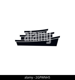 L'icône de bateau en bois, style simple. Illustration de Vecteur