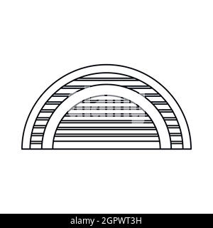 Icône style hangar, contours Illustration de Vecteur