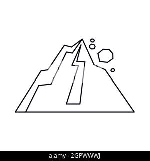 L'icône d'éboulement, style contour Illustration de Vecteur