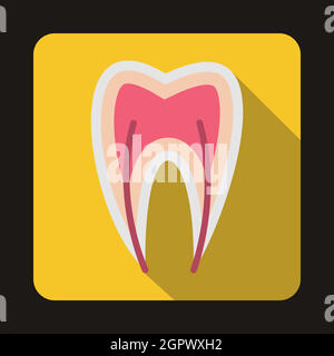 Schéma dentaire, l'icône de style plat Illustration de Vecteur