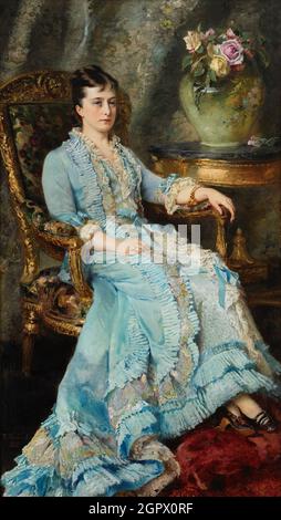 Portrait de la princesse Ekaterina Mikhaïlovna Dolgorukova (1847-1922), 1880. Collection privée. Banque D'Images