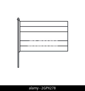 L'icône en forme de drapeau, style contour Illustration de Vecteur