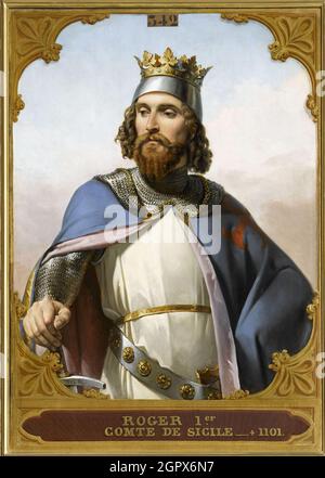 Roger I de Sicile (1031-1101), 1840s. Trouvé dans la Collection du Mus&#xe9;e de l'Histoire de France, CH&#xe2;teau de Versailles. Banque D'Images