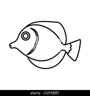 Poisson Zebrasoma flavescens Tang, icône Illustration de Vecteur